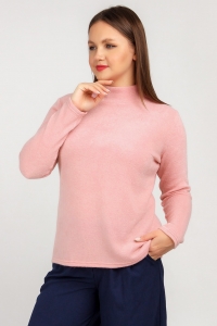 Нежный розовый свитер из вязанного трикотажа