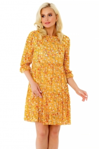 Короткое шифоновое платье с мелким цветочным принтом