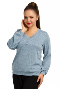 Пуловер из голубого трикотажа меланж