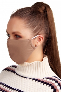 Многоразовая защитная тканевая маска бежевая