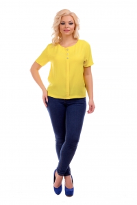 Легкая желтая блузка из крепа