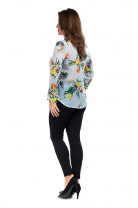 Женская блузка из шифона  с цветочным принтом