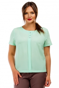 Нежная блузка из крепа с имитацией рубашечной планки