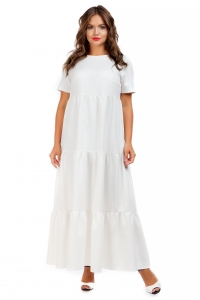 Белое платье макси из льна