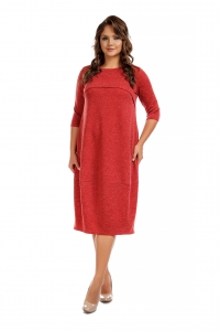 Красное платье бохо из трикотажа