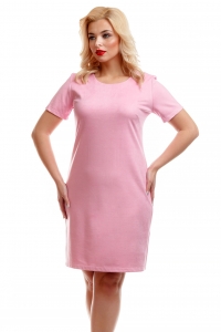 Розовое платье из трикотажной замши