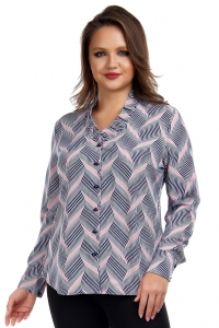 Женская рубашка из ниагары с оборкой на горловине