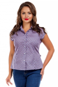 Женская рубашка из хлопка с коротким рукавом