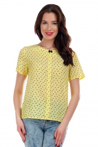Желтая блуза из хлопка с бантиком