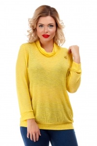 Яркая желтая блузка из трикотажа с люрексом
